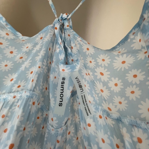 SIMONS Blue Floral Tiered Maxi Dress | XS - Picture 3 of 4